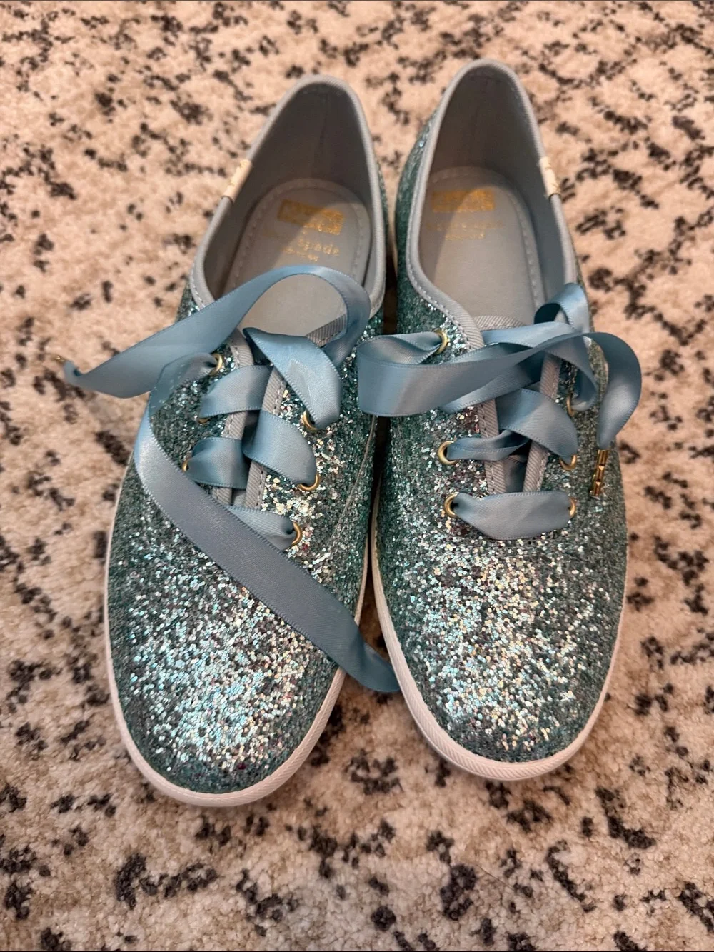 kate spade x Keds Glitter Ribbon Lace Sneakers - Aqua